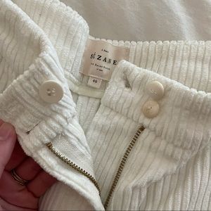 Sezane Corduroy White Wide Leg Pants